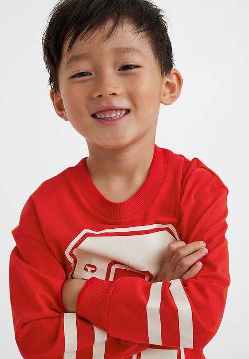 H&M - Cotton jersey top - red/creative