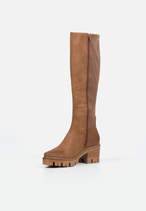Miss Black - Vixen 2 knee length boot - taupe