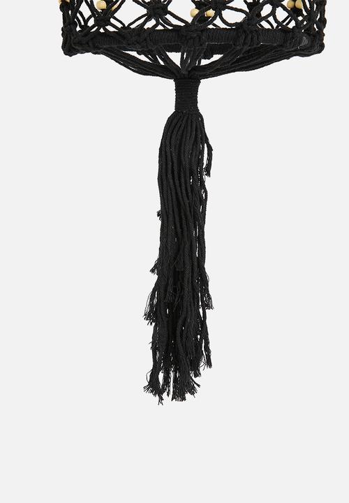 H&S - Macrame flowerpot holder - black