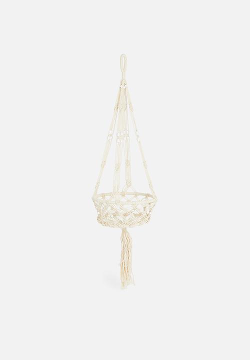 H&S - Macrame flowerpot holder - natural