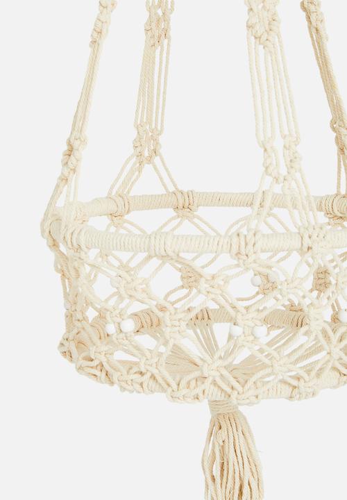 H&S - Macrame flowerpot holder - natural
