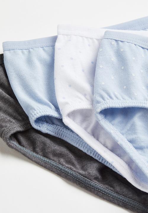 H&M - 7-Pack cotton briefs - light blue/spotted