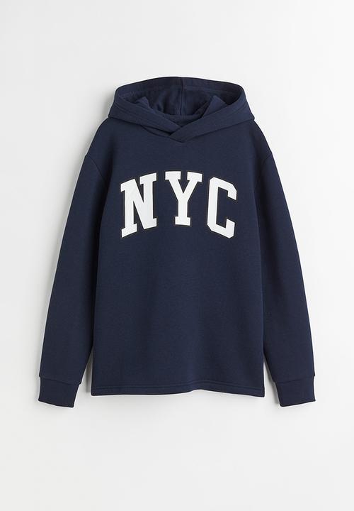 H&M - Printed hoodie - dark blue/nyc
