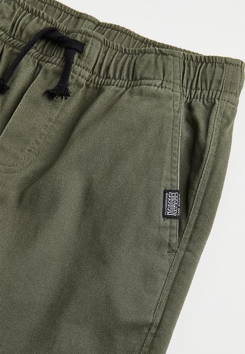H&M - Cotton twill joggers - dark khaki green