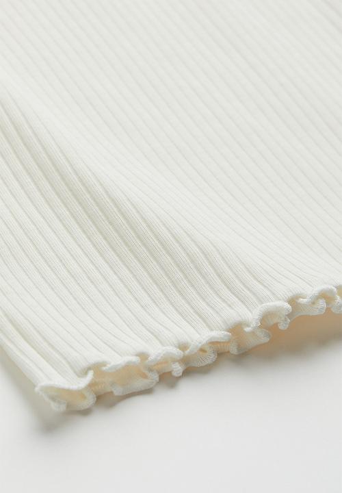 H&M - Ribbed cotton jersey top - white