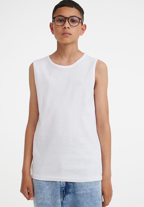 H&M - 2-Pack cotton vest tops - white