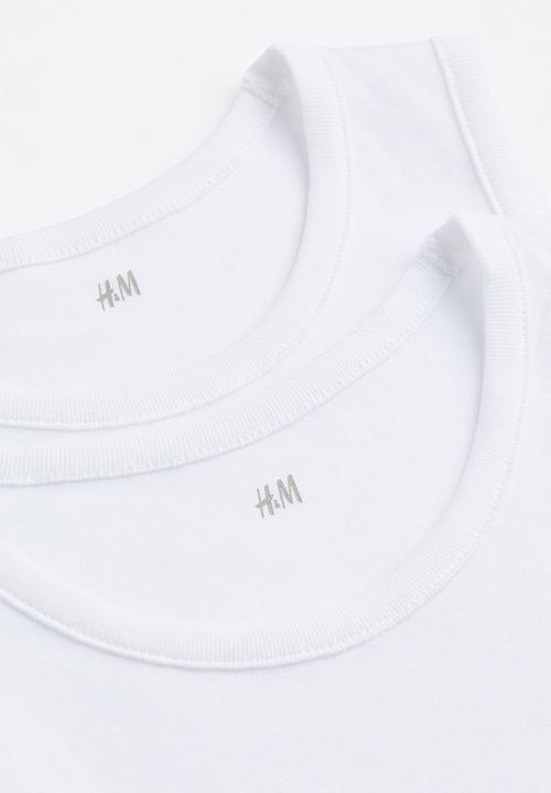 H&M - 2-Pack cotton vest tops - white