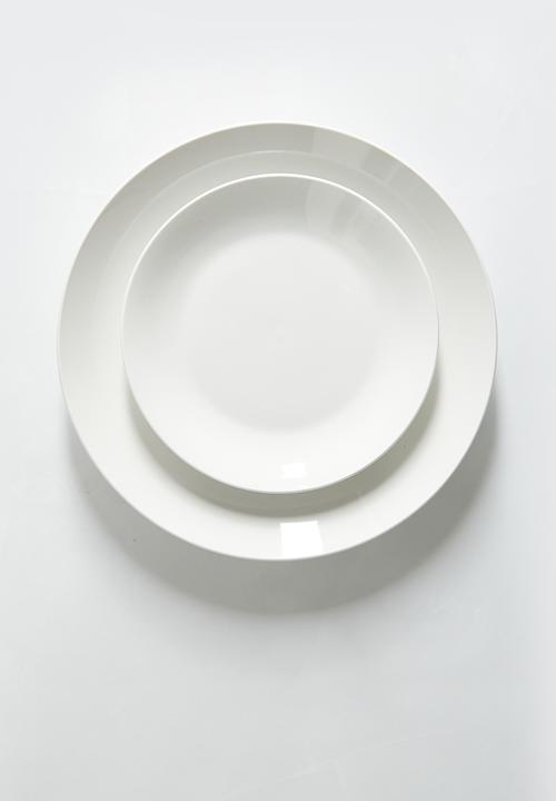 Excellent Houseware - 12 pc porcelain dinnerware set - white