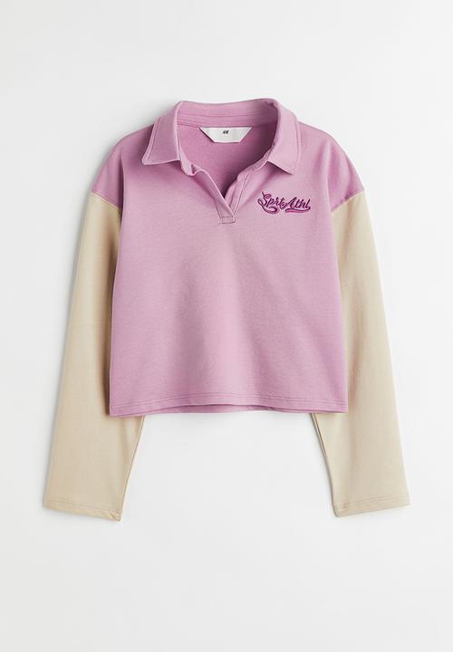 H&M - Cotton rugby shirt - light purple/sprt athl