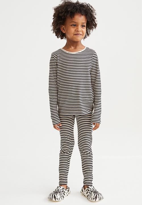 H&M - 3-Pack jersey leggings - purple/striped