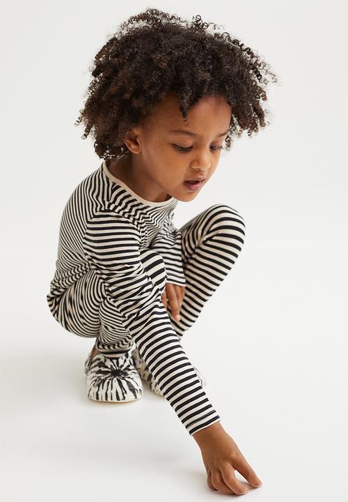 H&M - 3-Pack jersey leggings - purple/striped