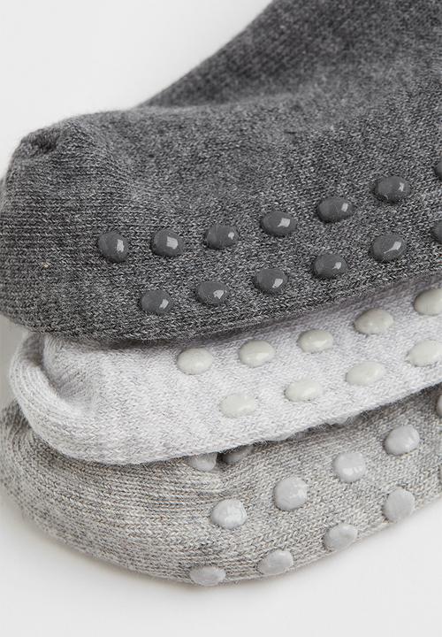 H&M - 3 Pack anti-slip-socks - grey