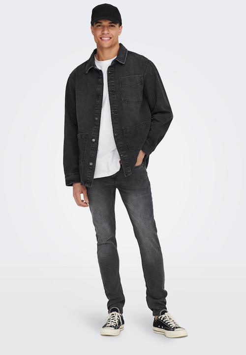 Only & Sons - Onssaka washed black 4614 jacket vd - black