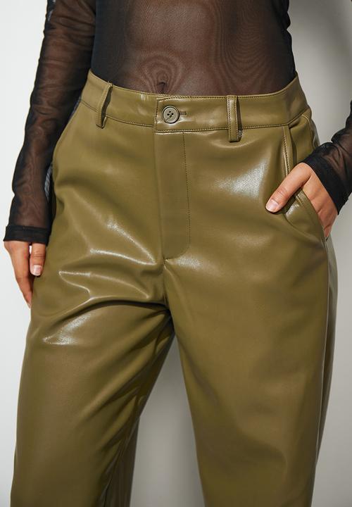 Superbalist - Pu tapered trouser - olive