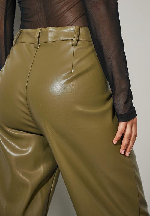 Superbalist - Pu tapered trouser - olive
