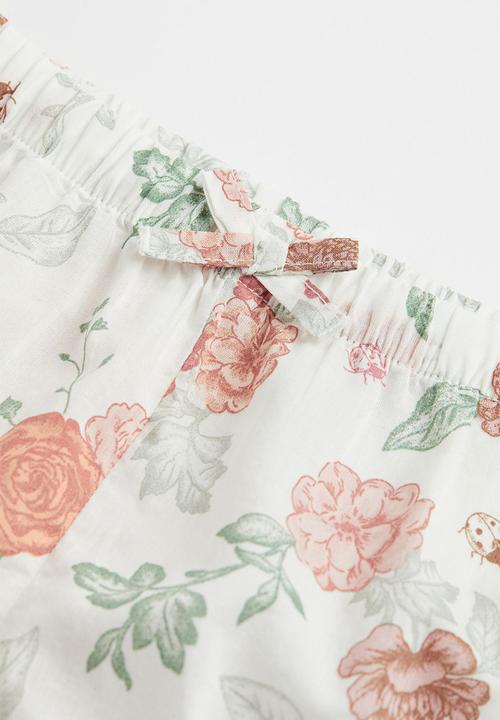 H&M - 2 Piece cotton set - white/roses