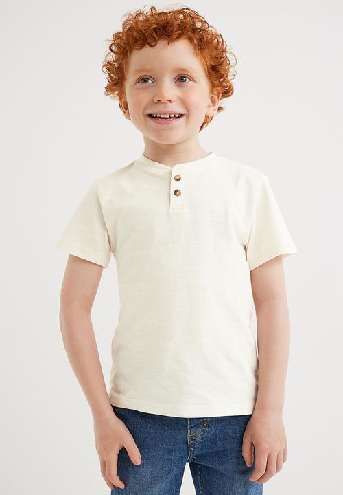 H&M - 3-Pack henley tops - light brown/natural white