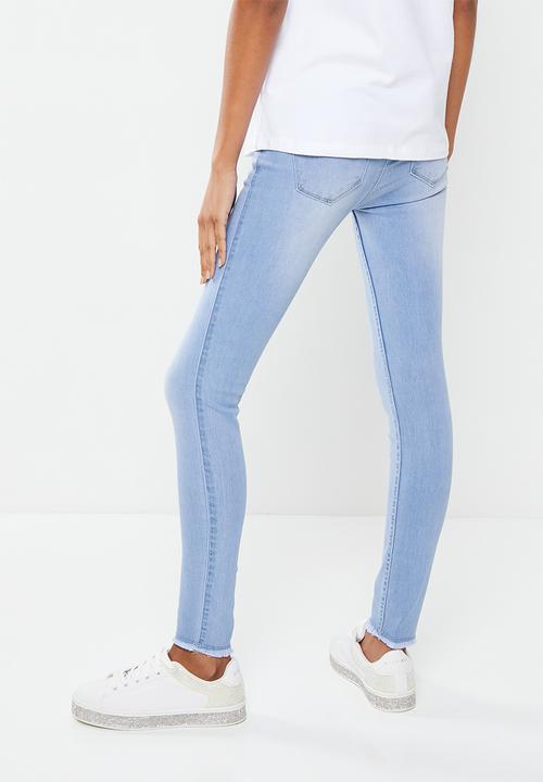SISSY BOY - Dusty blues : jon jon basic skinny with patch - light vintage