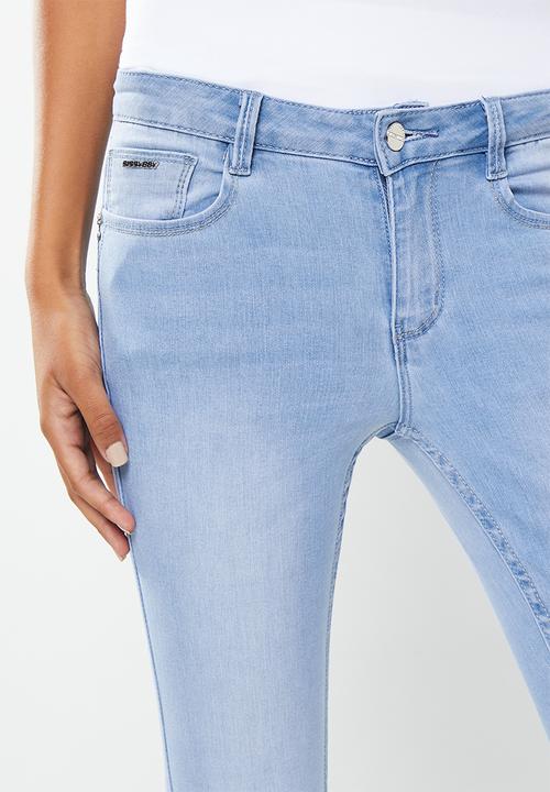 SISSY BOY - Dusty blues : jon jon basic skinny with patch - light vintage