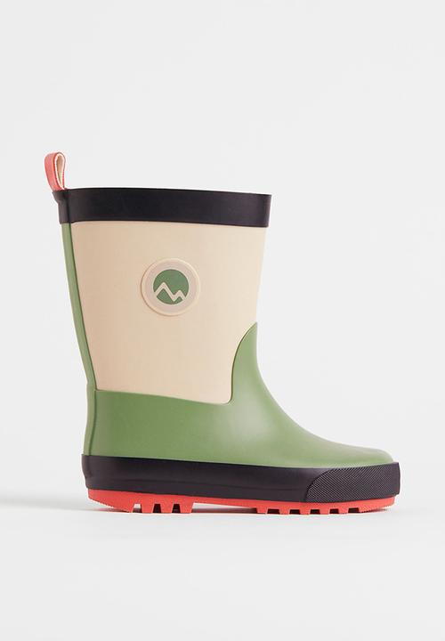 H&M - Printed wellingtons - light green & beige