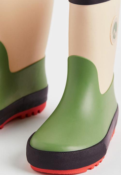 H&M - Printed wellingtons - light green & beige