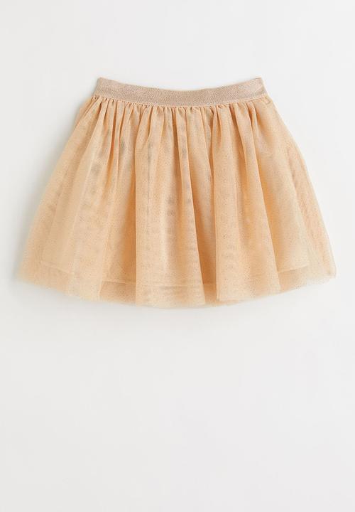 H&M - Glittery tulle skirt - beige