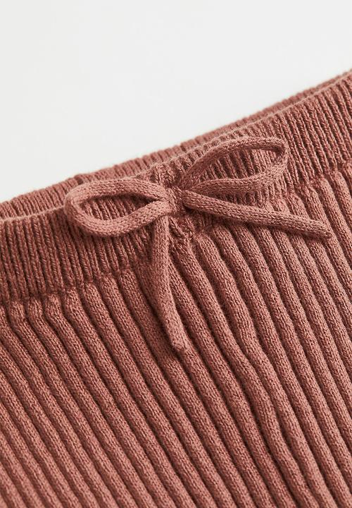 H&M - 2-Piece rib-knit cotton set - brown