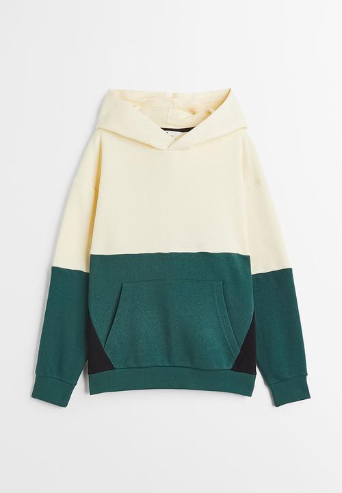 H&M - Oversized hoodie - dark green/block-coloured