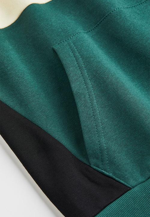 H&M - Oversized hoodie - dark green/block-coloured