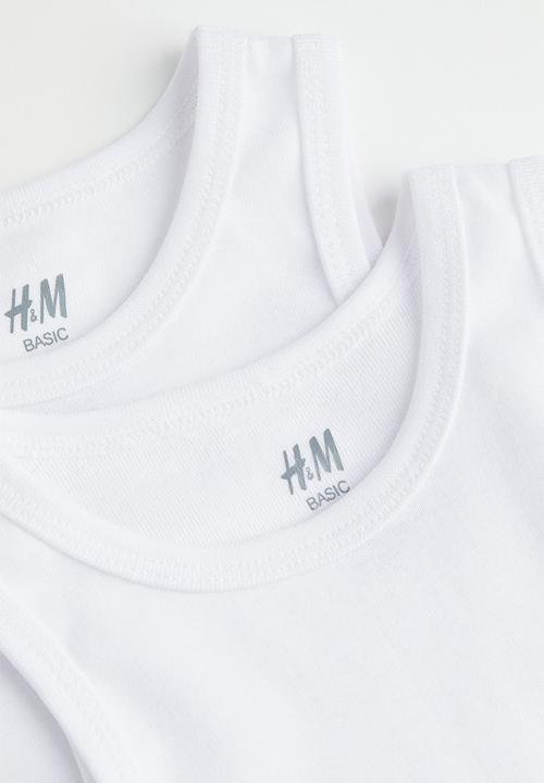 H&M - 2-pack cotton bodysuits - white