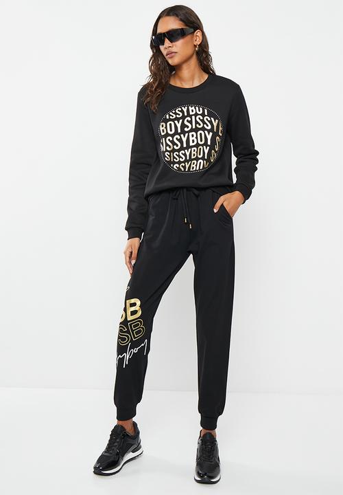 SISSY BOY - Mone: crew neck sweat top with long sleeves - black