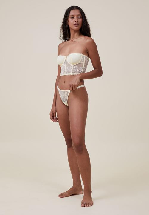 Cotton On - Cassie lace tanga g-string brief - sugar cookie