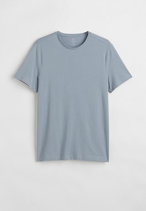 H&M - Slim fit round-necked T-shirt - grey