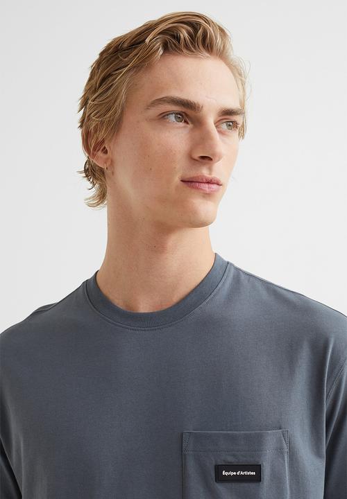 H&M - Regular fit pocket-detail T-shirt - dark grey