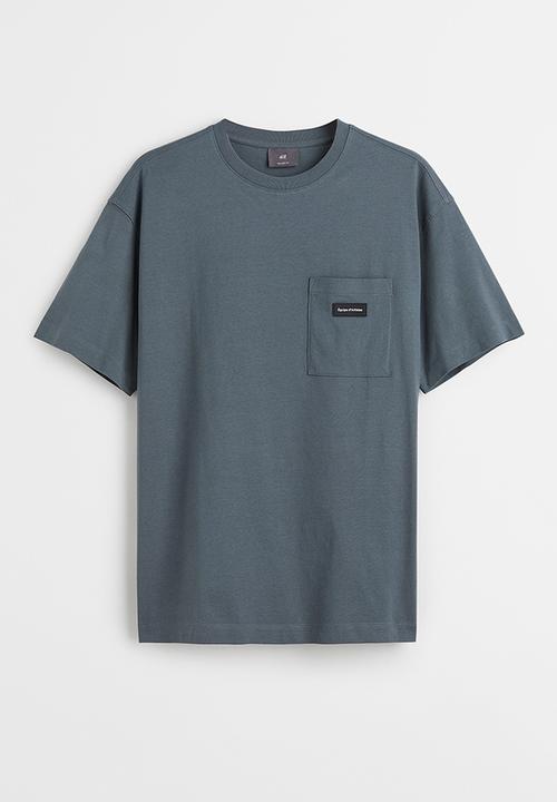 H&M - Regular fit pocket-detail T-shirt - dark grey