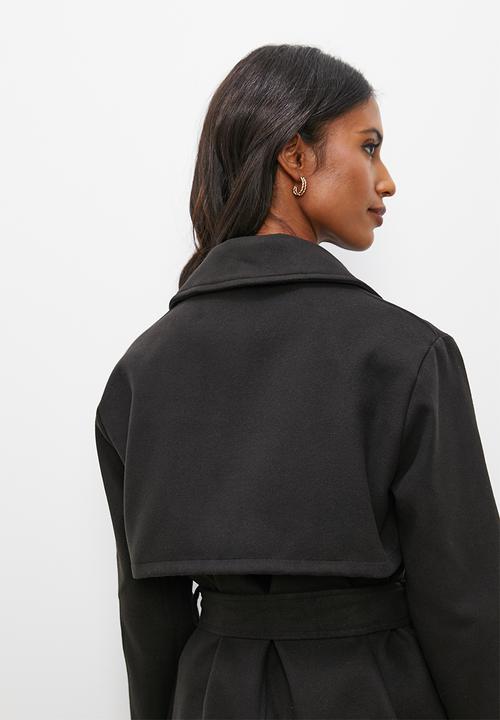 edit - Belted coat - black