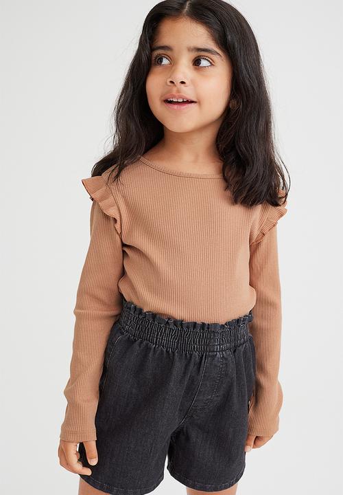 H&M - Flounce-trimmed ribbed top - pink