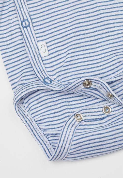 H&M - 3-Pack long-sleeved bodysuits - blue/striped