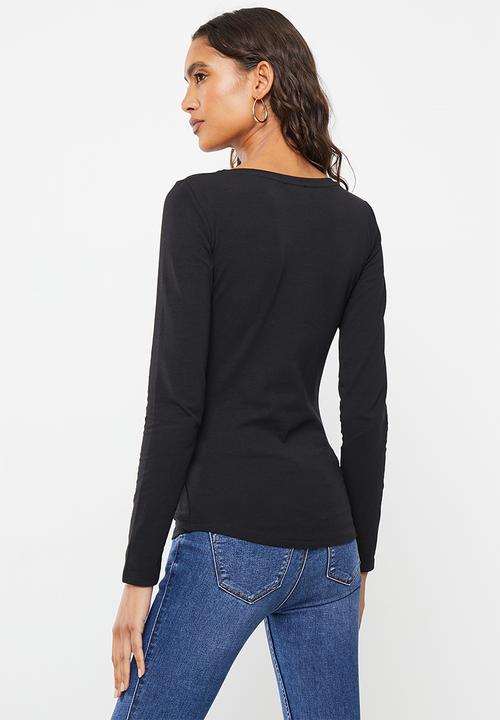 SISSY BOY - Eula: fitted top with long sleeves - black