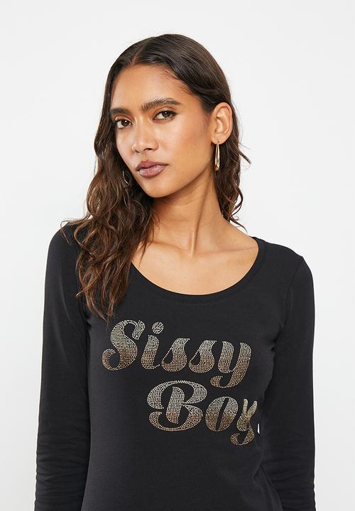 SISSY BOY - Eula: fitted top with long sleeves - black