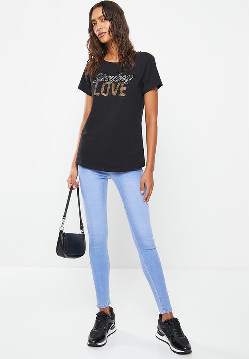 SISSY BOY - Gina gina: regular fit top with short sleeves - black