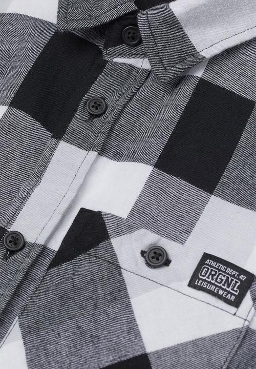 H&M - Cotton flannel shirt - black/checked