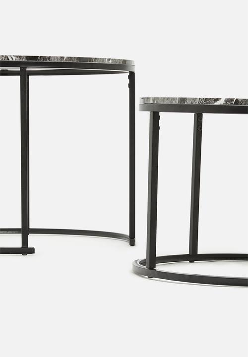 H&S - Cairo nested coffee tables - white & black