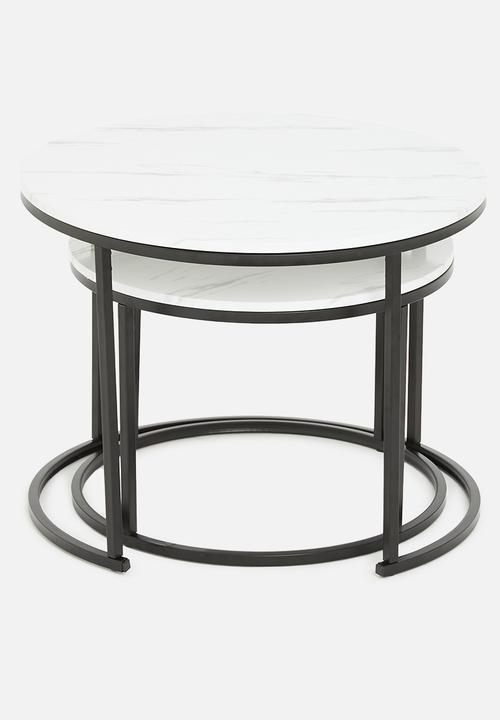 H&S - Cairo nested coffee tables - white & black