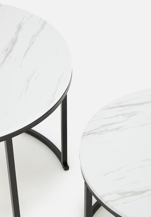 H&S - Cairo nested coffee tables - white & black