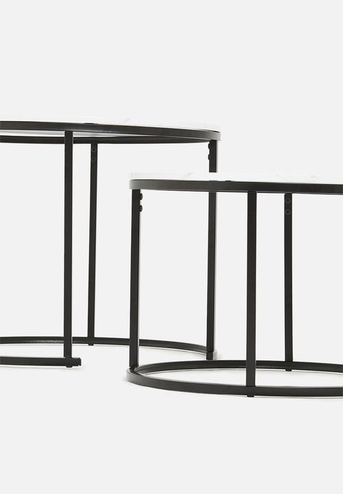 H&S - Cairo nested coffee tables - white & black