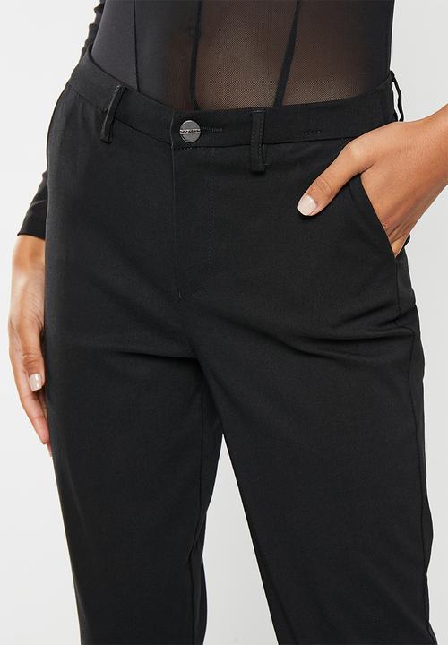 SISSY BOY - Classy: mid waist straight leg trouser - black