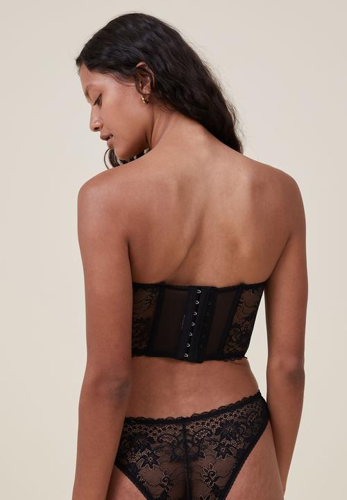 Cotton On - Cassie lace underwire bodysuit - black