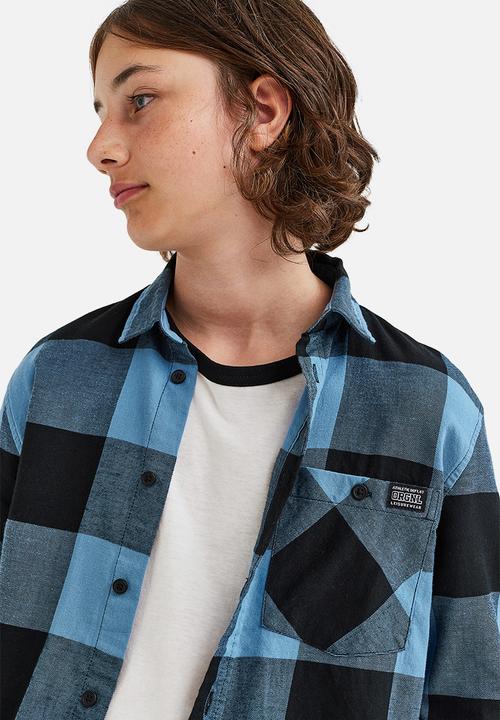 H&M - Cotton flannel shirt - blue/checked