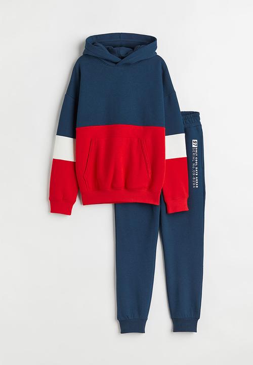 H&M - 2-Piece sweatshirt set - dark blue/only cool days ahead